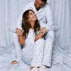Starry Nights Lattice Long Sleeve Polo Pajamas