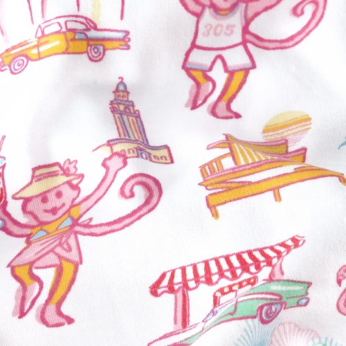 Infant Miami Monkey Short Sleeve Zipper Onesie