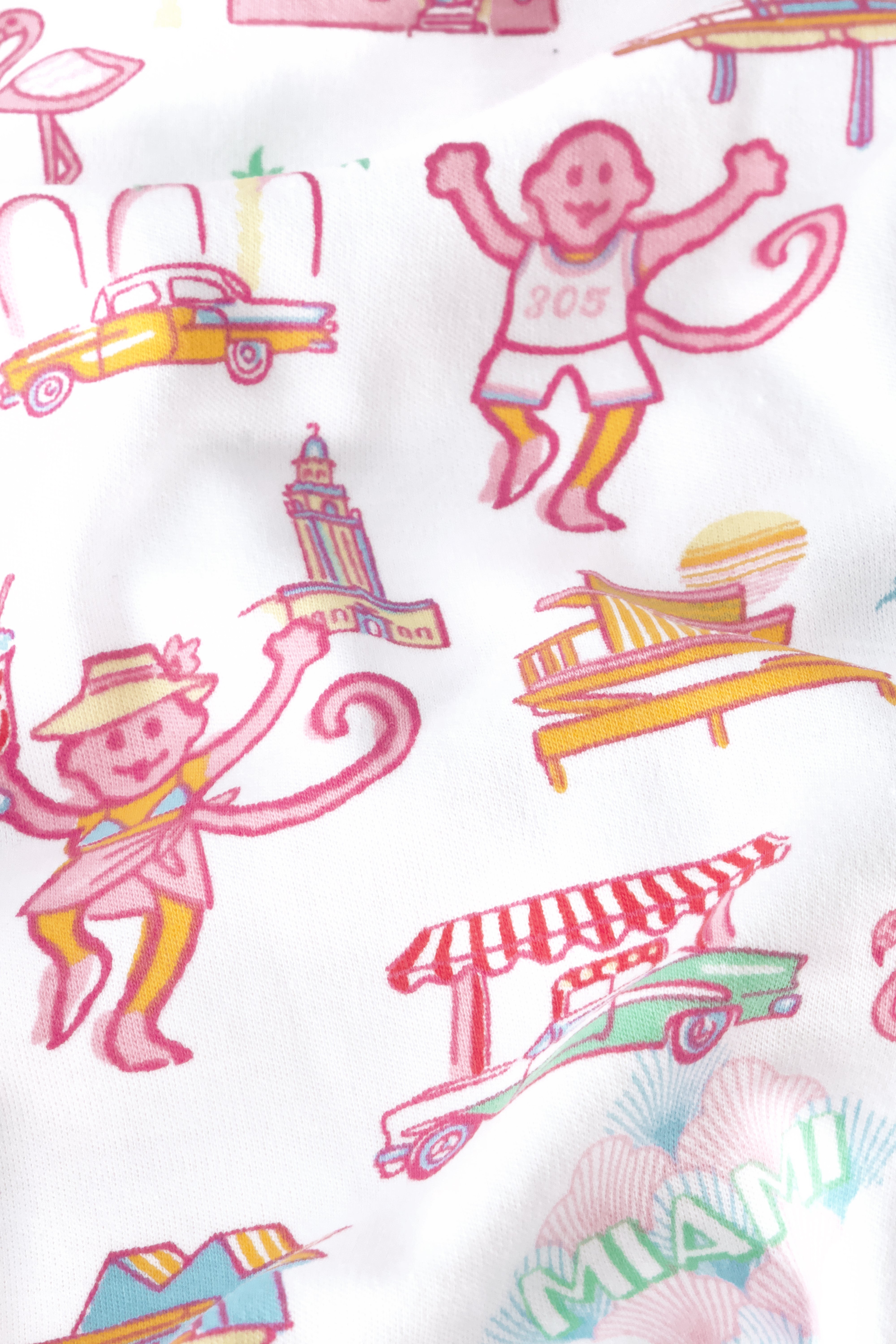 Infant Miami Monkey Short Sleeve Zipper Onesie