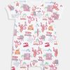 Infant Miami Monkey Short Sleeve Zipper Onesie
