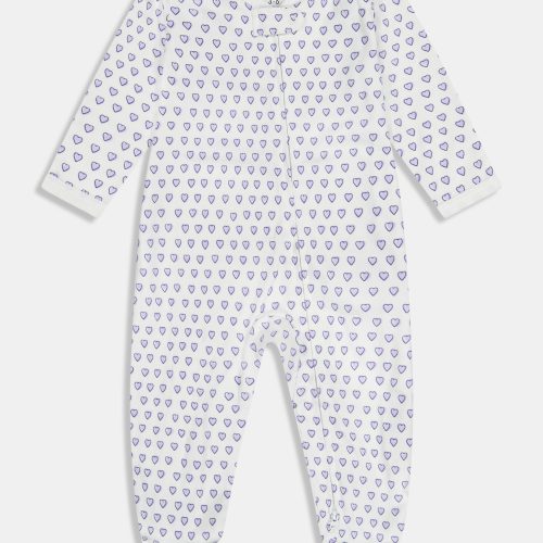 Infant Hearts Zipper Footie