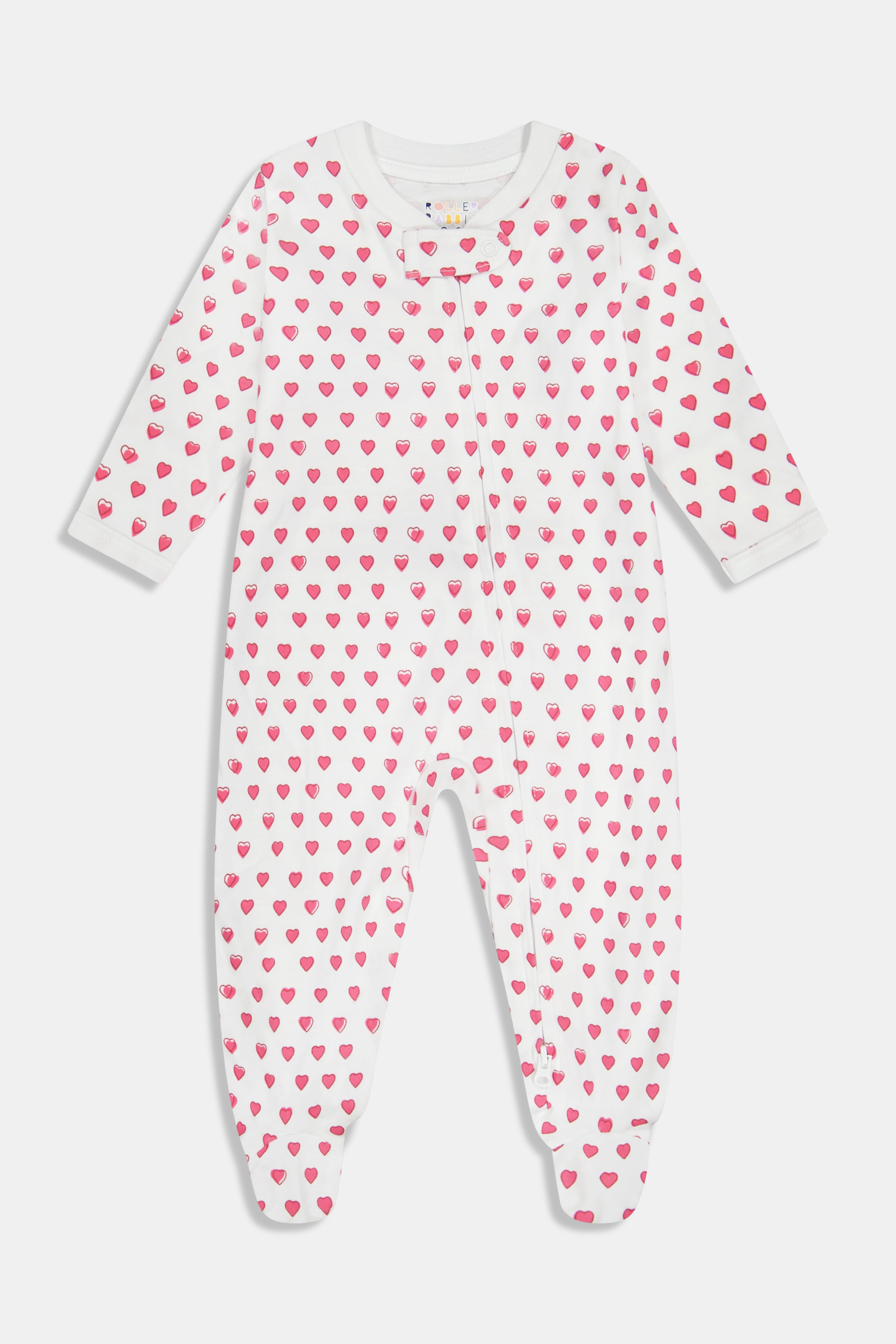 Infant Hearts Zipper Footie
