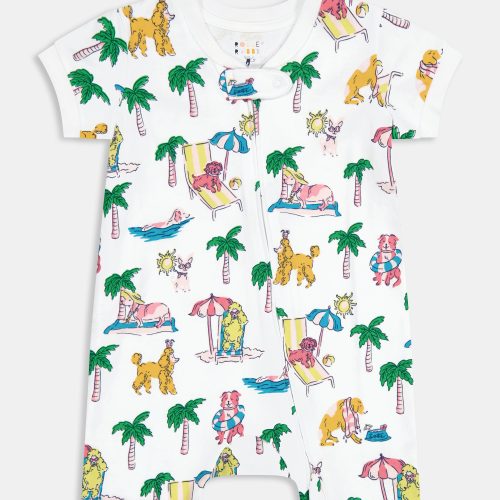 Infant Poolside Pups Short Sleeve Zipper Onesie