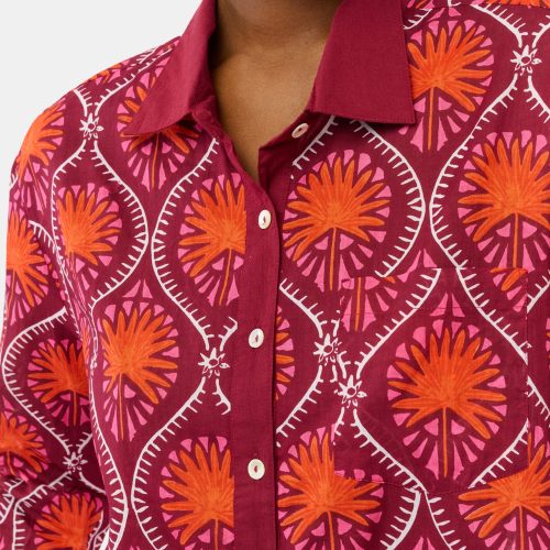 Palm Fronds Boyfriend Shirt