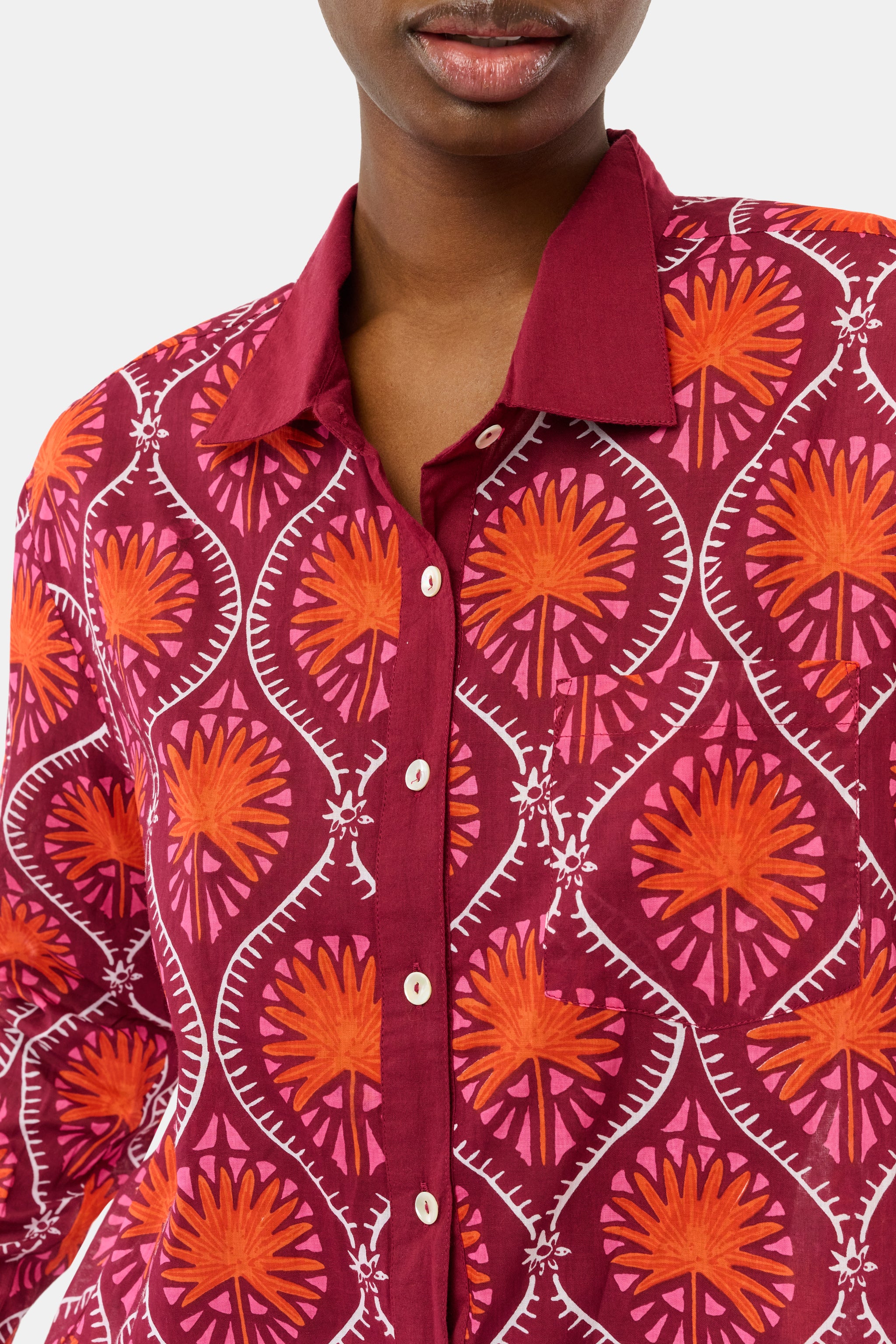 Palm Fronds Boyfriend Shirt