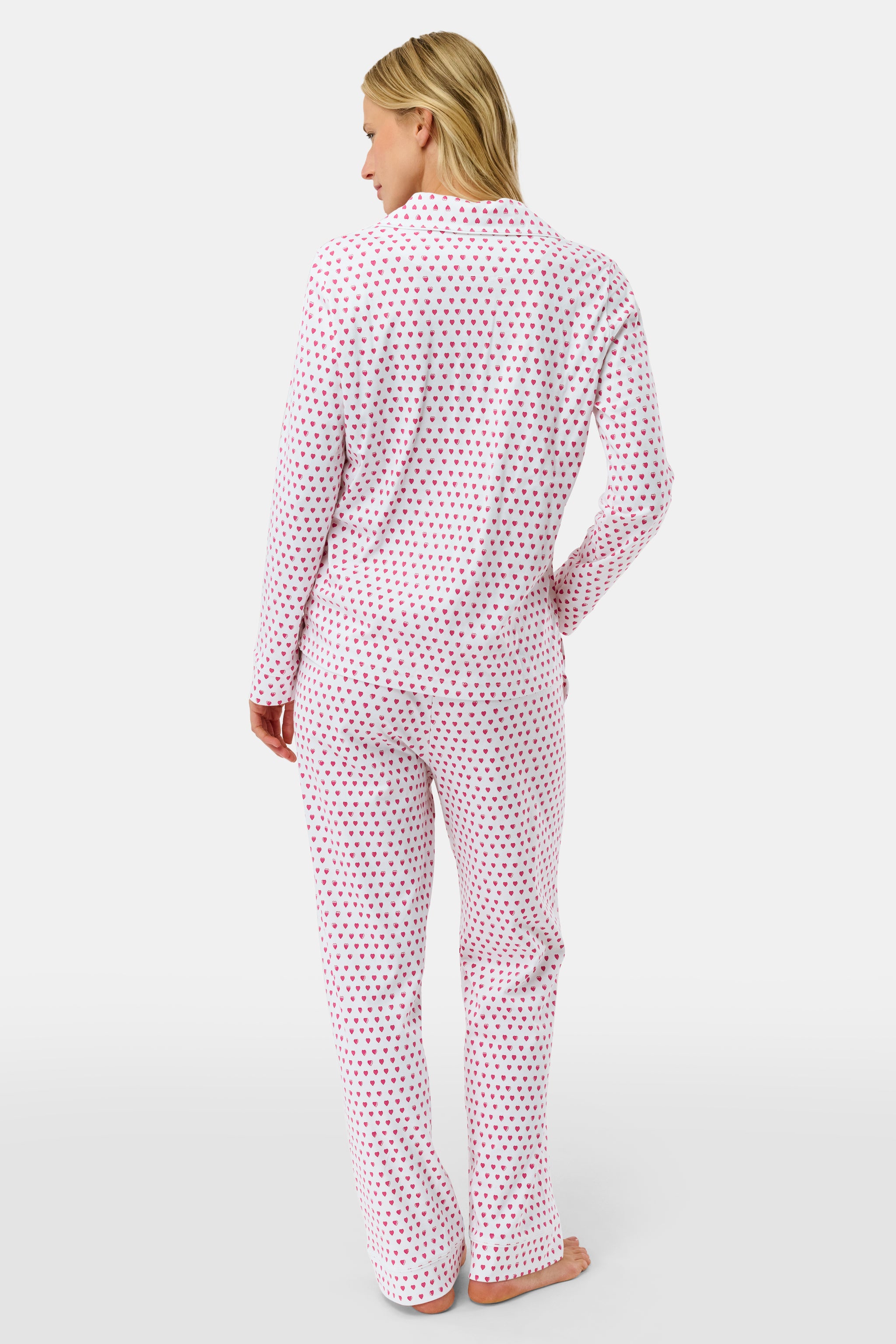 Hearts Long Sleeve Polo Pajamas