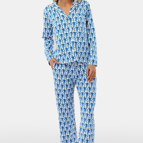 Monkey Long Sleeve Polo Pajamas