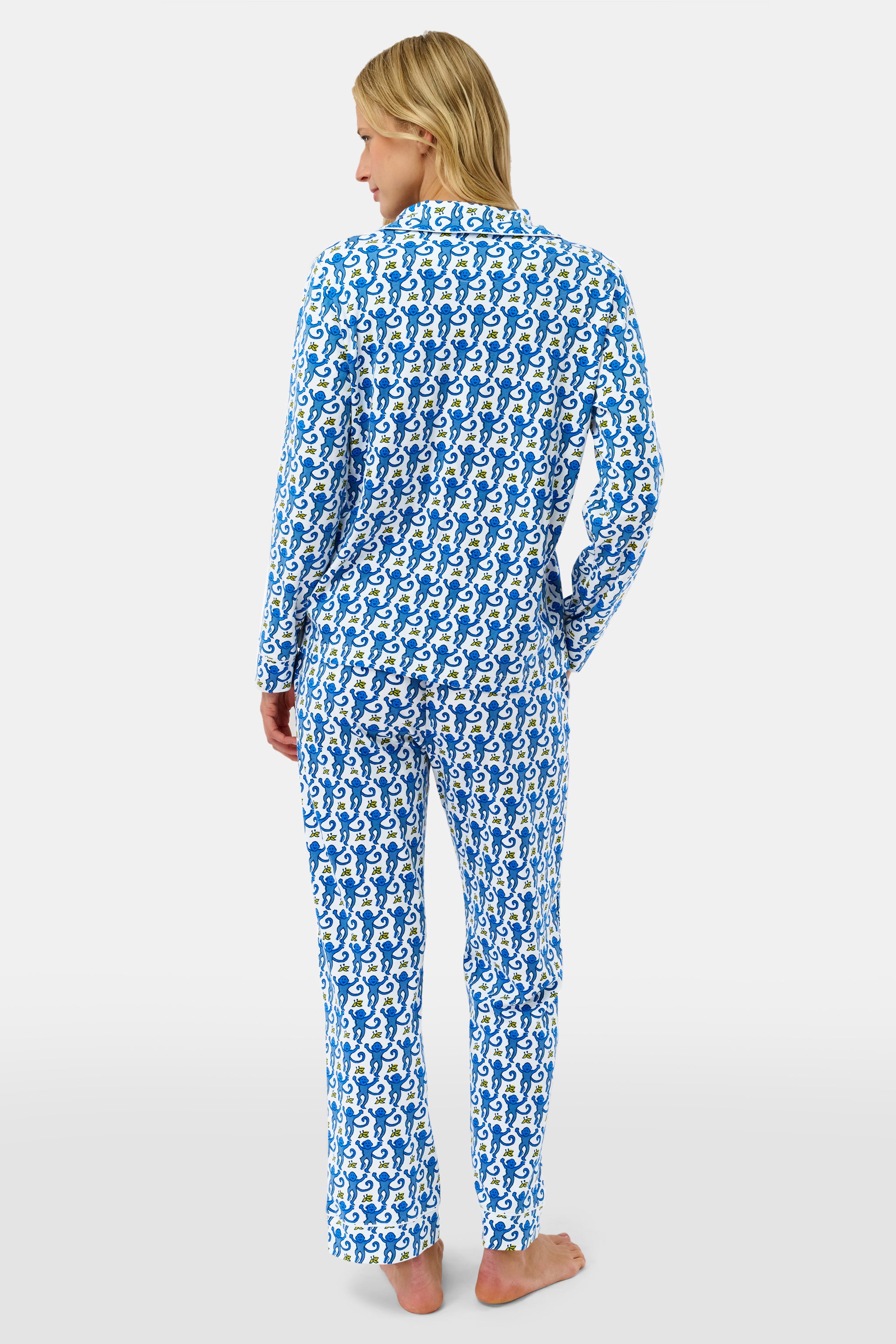 Monkey Long Sleeve Polo Pajamas