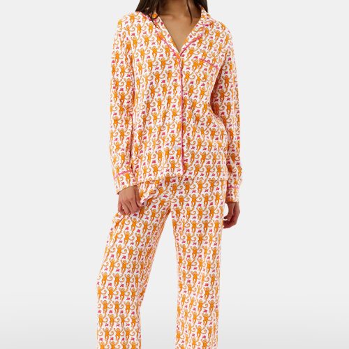 Monkey Long Sleeve Polo Pajamas