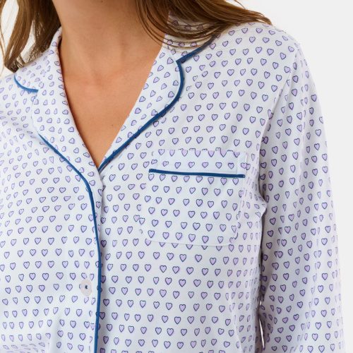 Hearts Long Sleeve Polo Pajamas