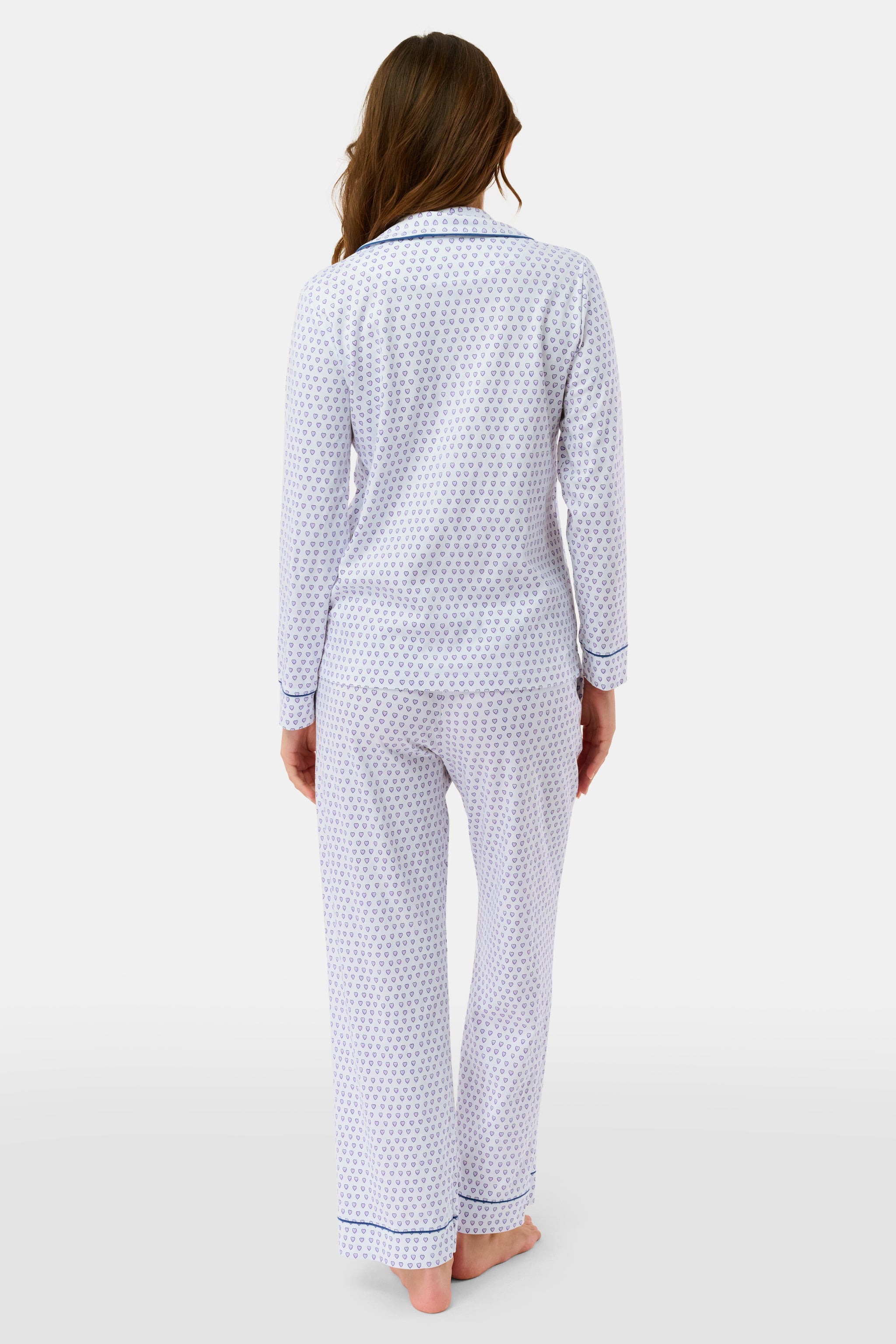 Hearts Long Sleeve Polo Pajamas