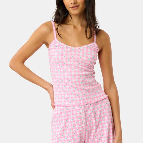 Gingham Hearts Mulberry Cami