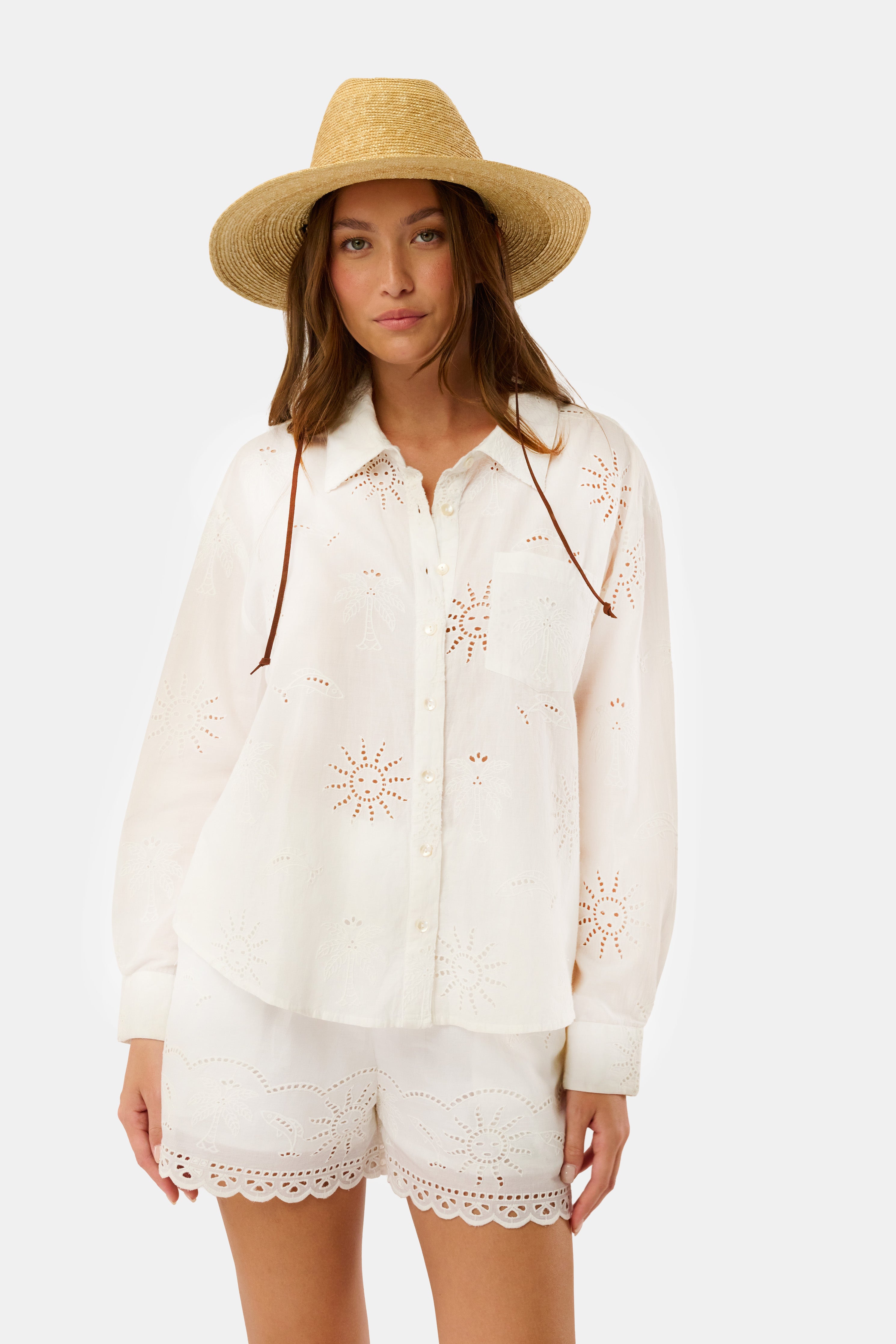 Sunny Days Eyelet Girlfriend Shirt