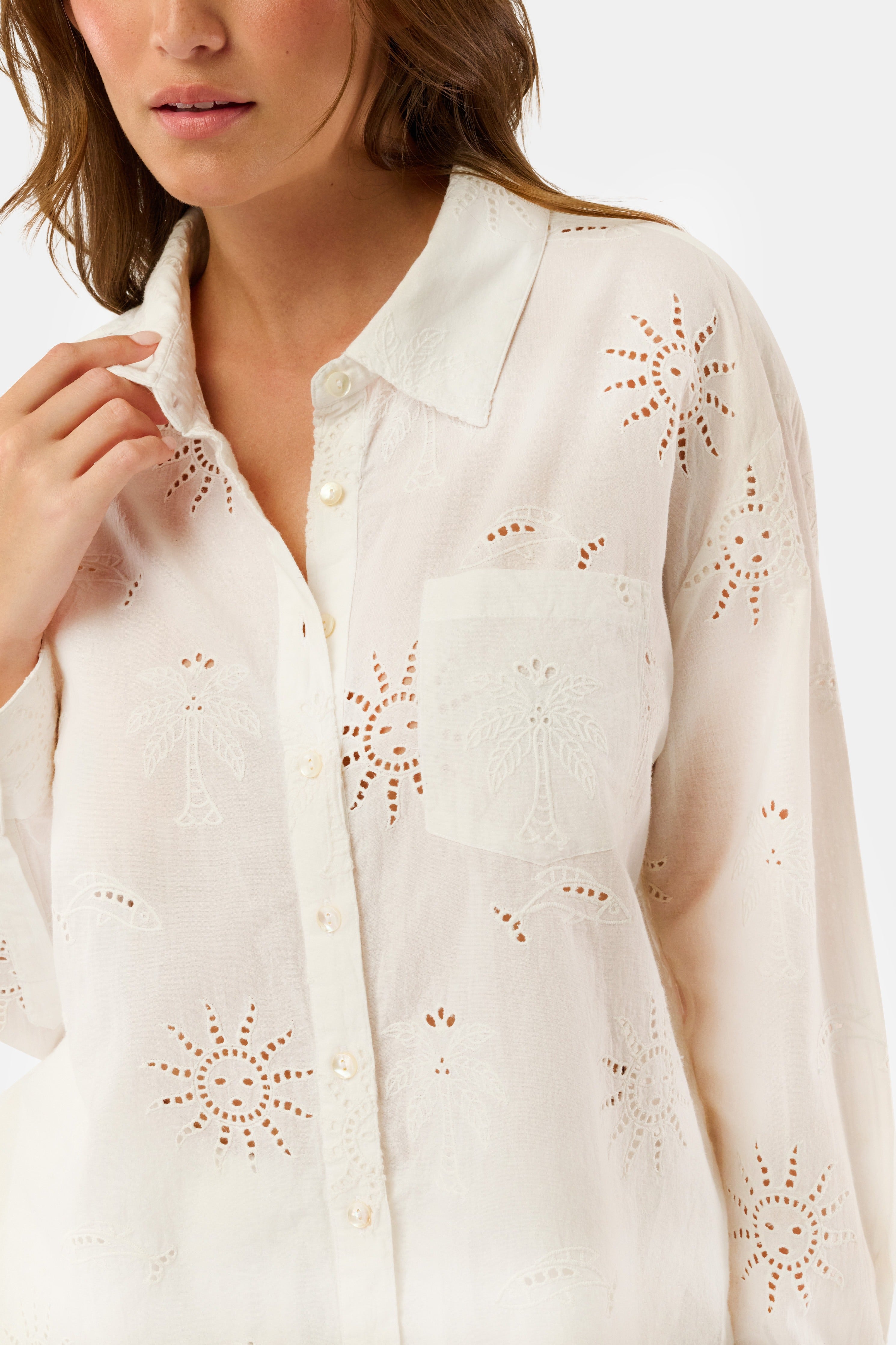 Sunny Days Eyelet Girlfriend Shirt