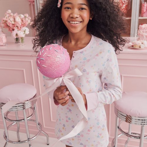 Candy Heart Stripe Hunter Pajamas