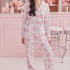 Doily Beaux Long Sleeve Polo Pajamas