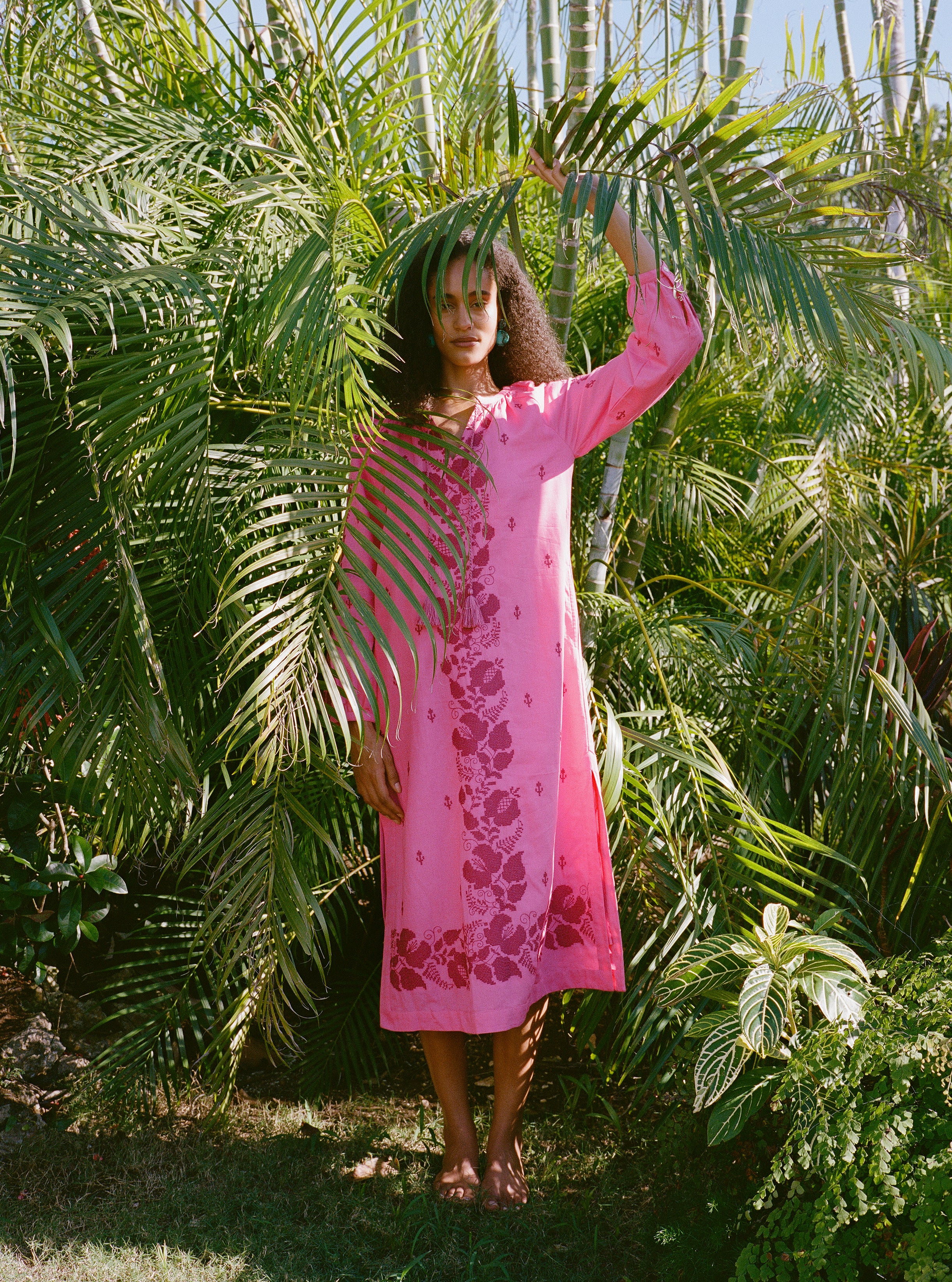 Cross Stitch Vine Shiv Caftan
