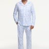 Mens Starry Nights Lattice Long Sleeve Polo Pajama