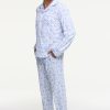 Mens Starry Nights Lattice Long Sleeve Polo Pajama