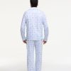 Mens Starry Nights Lattice Long Sleeve Polo Pajama