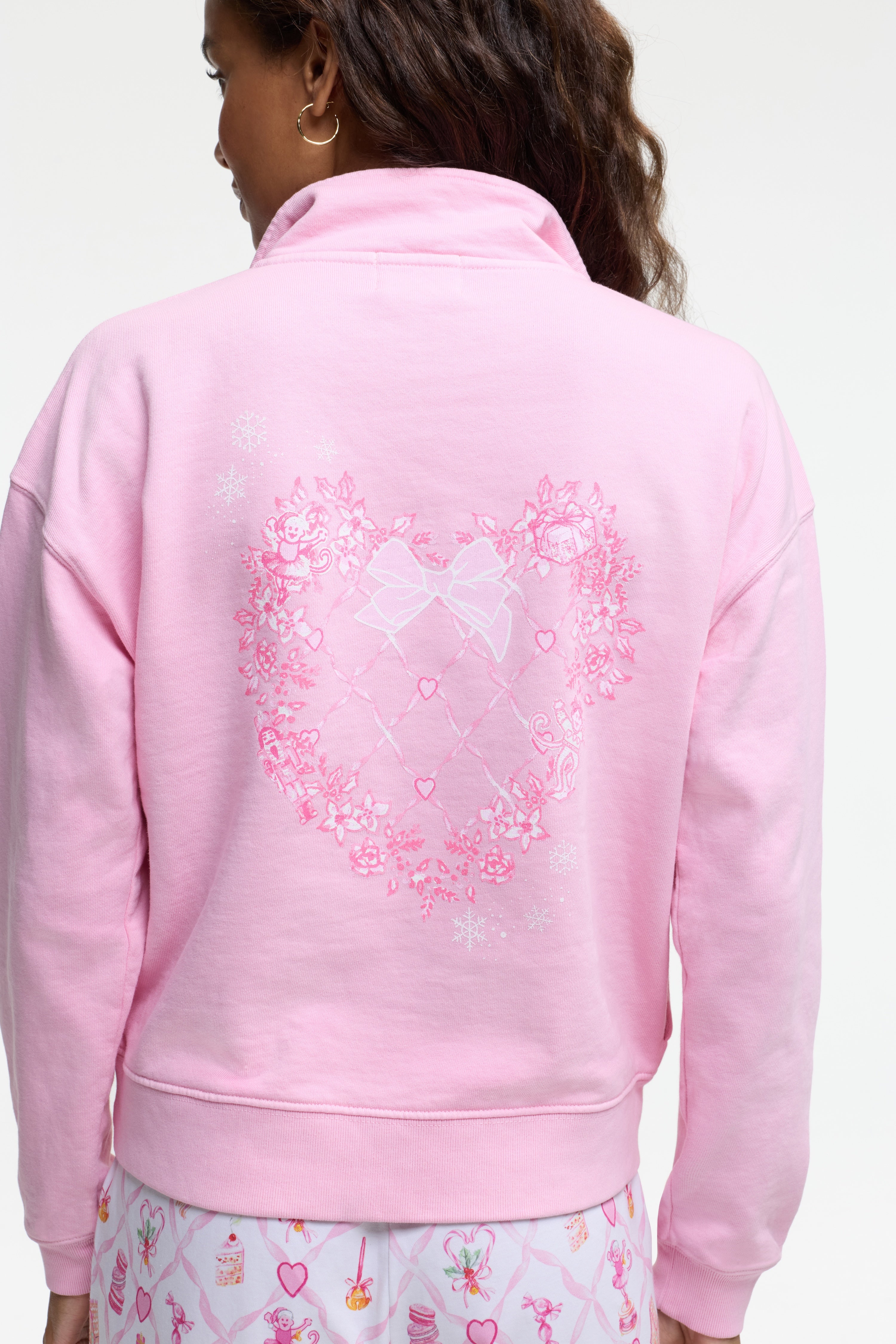Sugarplum Lattice Half Zip Sweatshirt