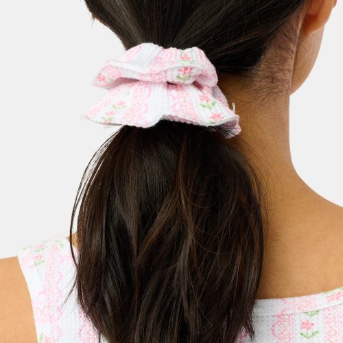 Mini Monkey Blossom/Daisy Heart Stripe Scrunchie S