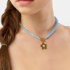 Flower Charm Beaded Necklace