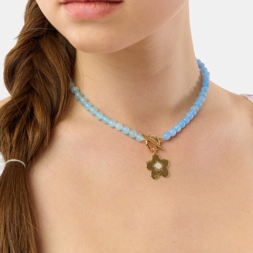 Flower Charm Beaded Necklace