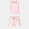 Daisy Heart Stripe Cherry Tank Set
