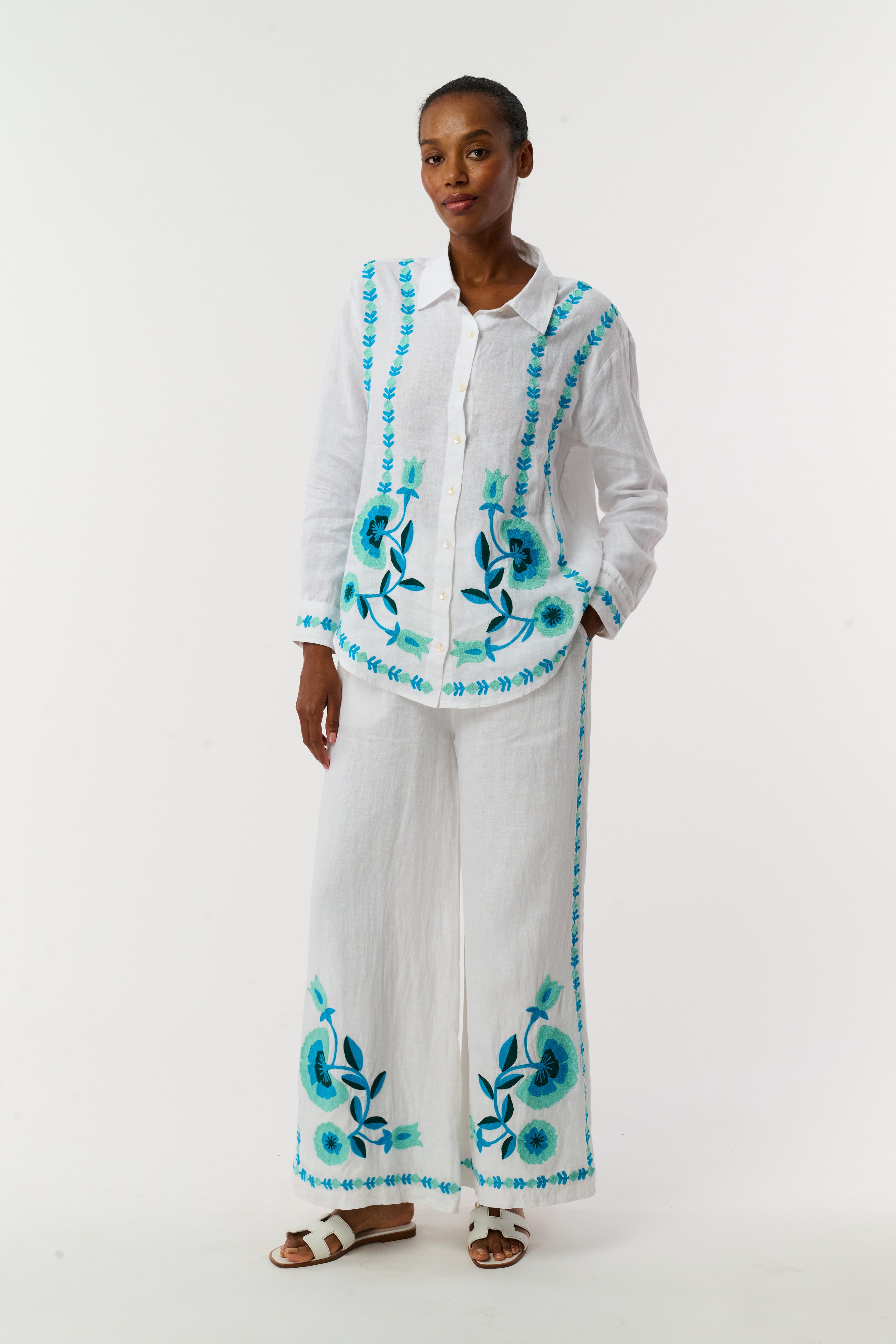 Avallon Embroidery Boyfriend Shirt