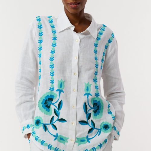 Avallon Embroidery Boyfriend Shirt