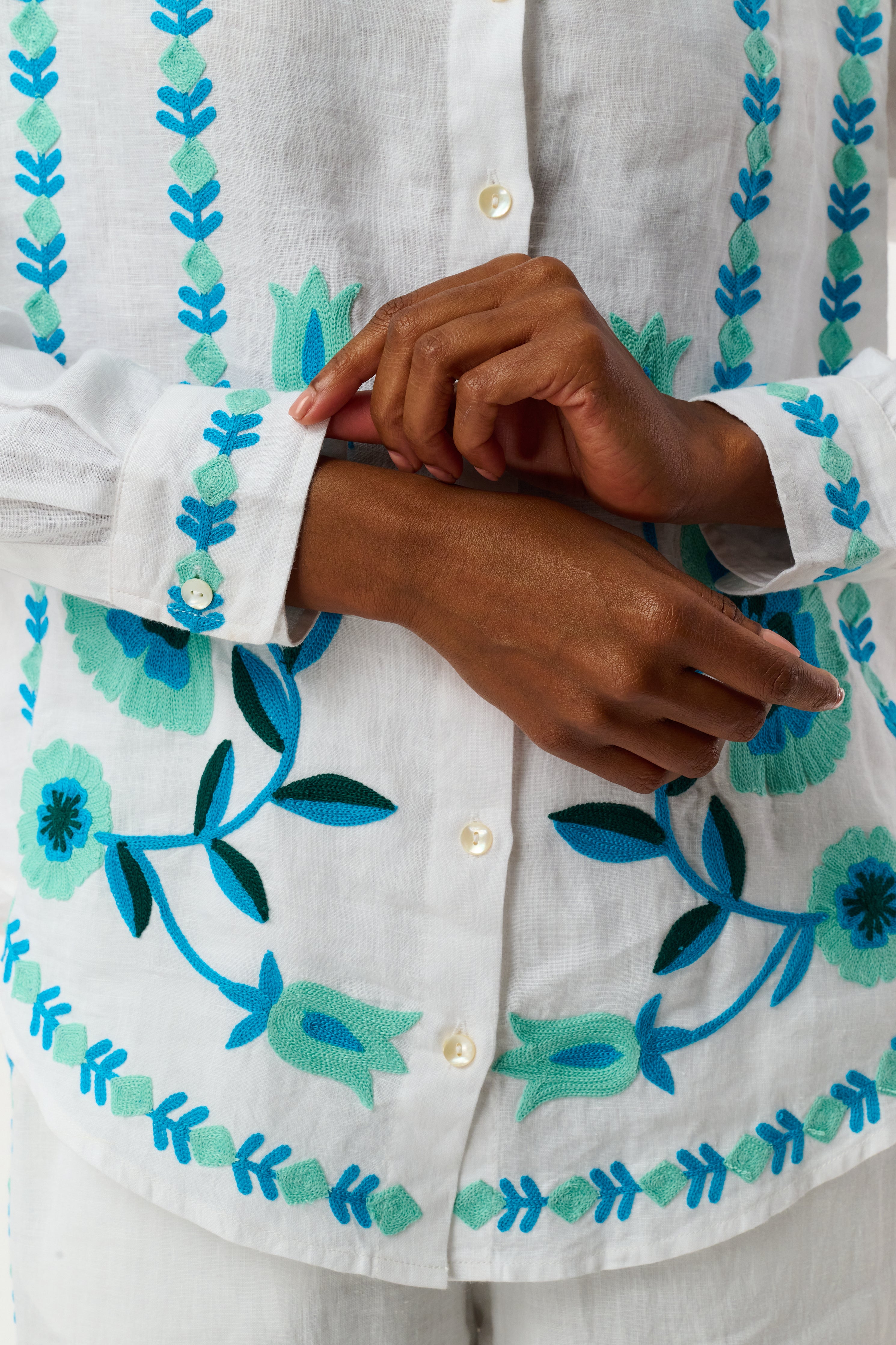 Avallon Embroidery Boyfriend Shirt