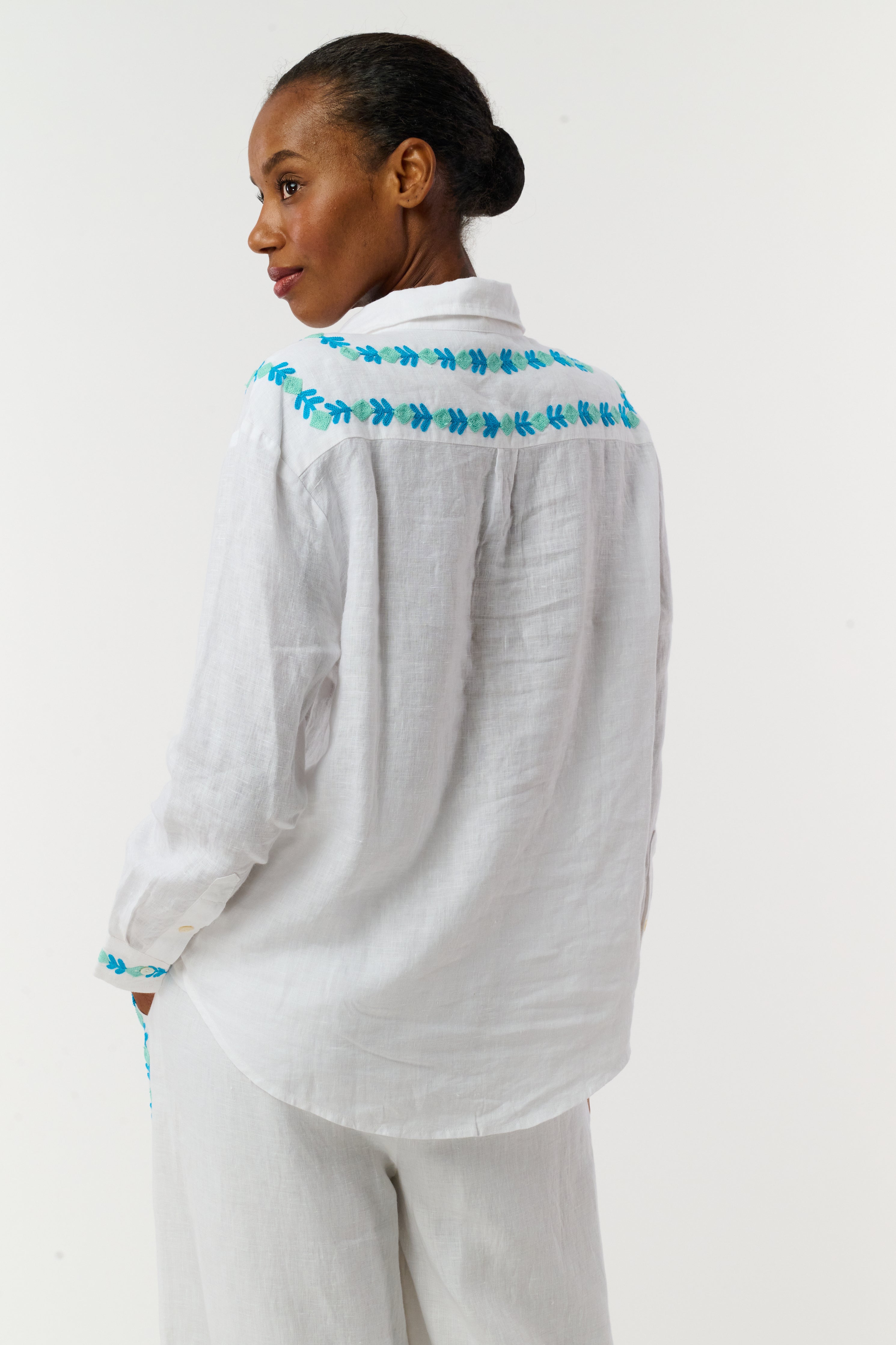 Avallon Embroidery Boyfriend Shirt