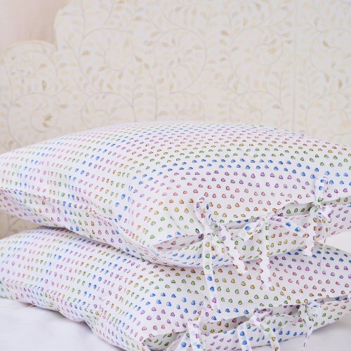 Disco Hearts Pillowcase Set with Ties