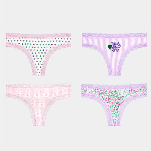 Mixed Icon Thong 4 Pack