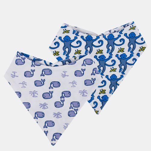 Infant Monkey & Moby Bandana Bib Set