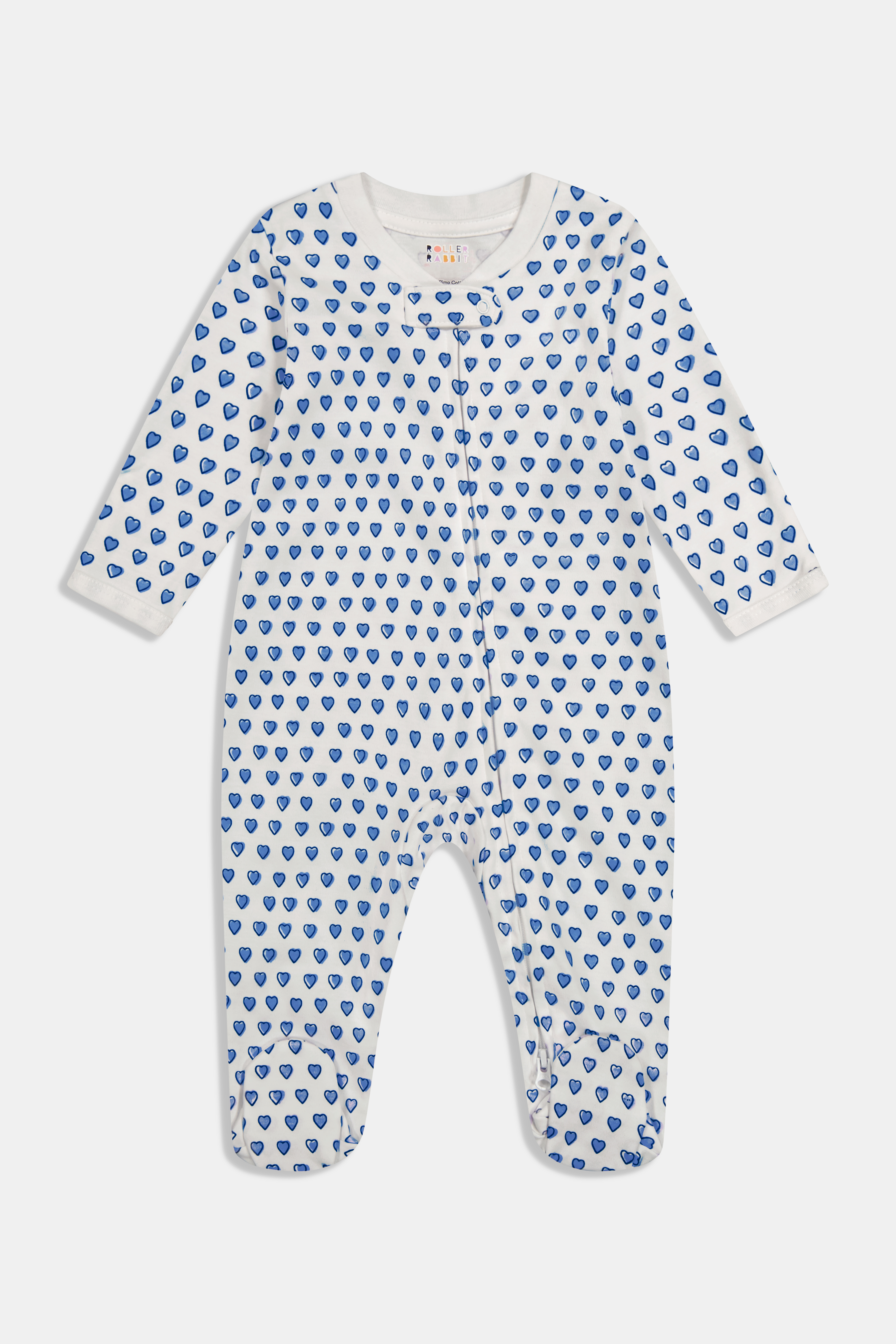 Infant Hearts Zipper Footie