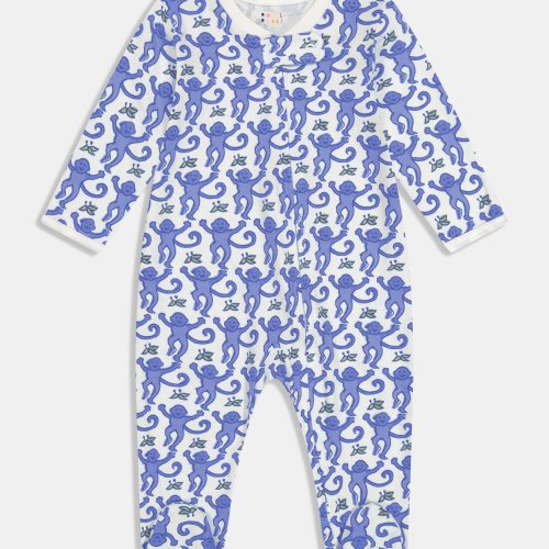 Infant Monkey Zipper Footie