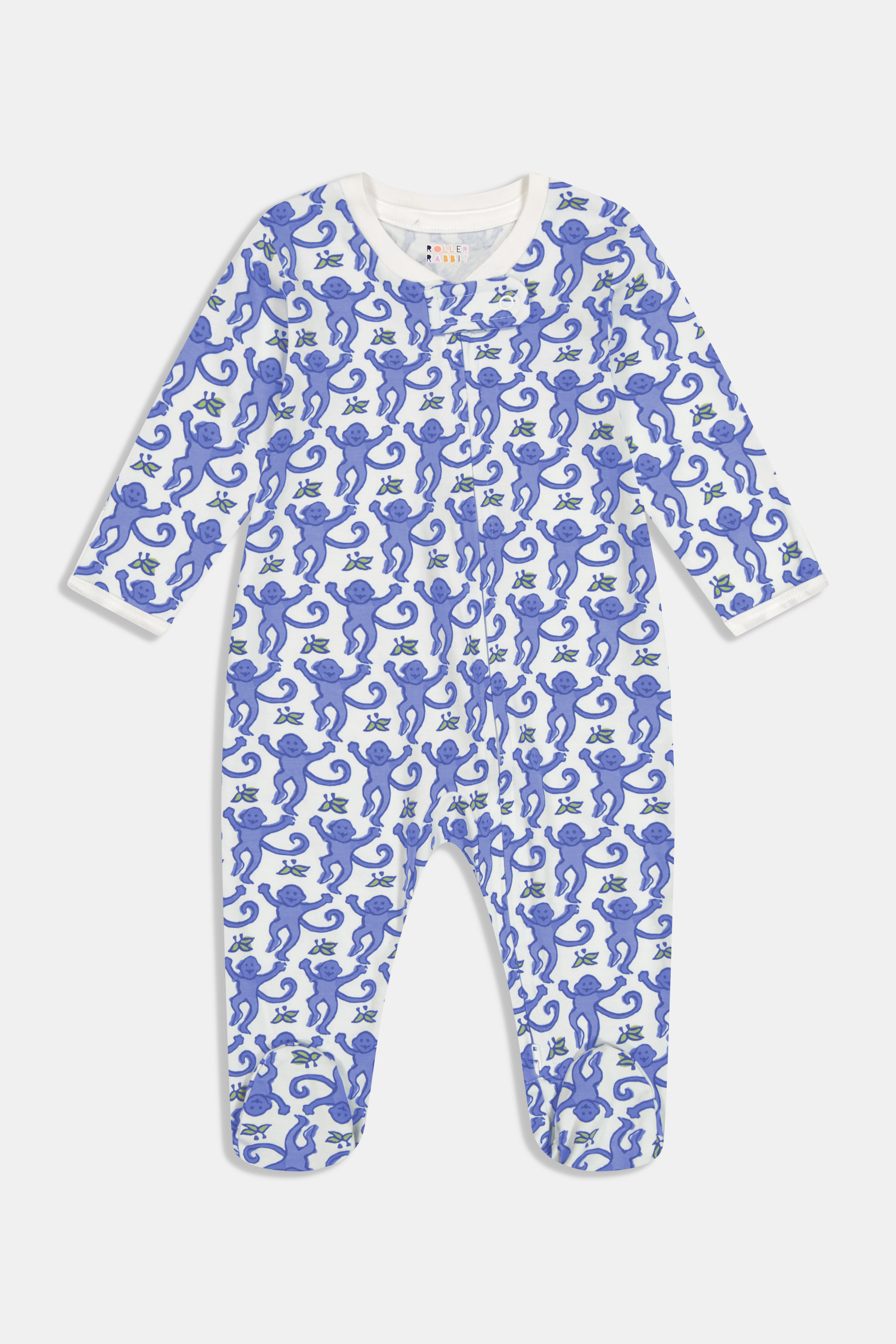 Infant Monkey Zipper Footie
