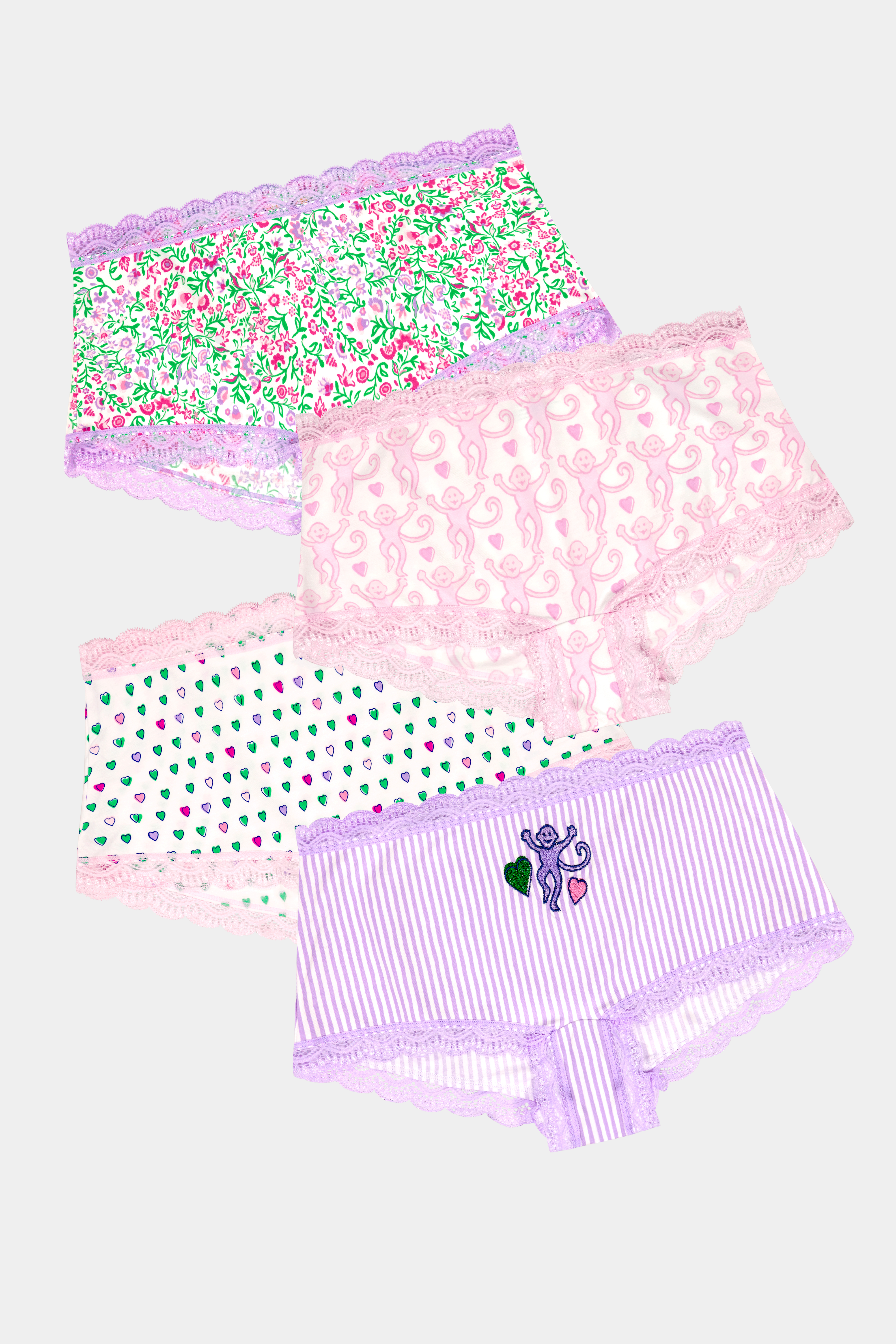 Mixed Icon Boyshort 4 Pack