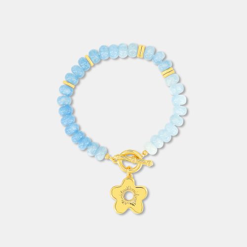 Flower Charm Beaded Bracelet