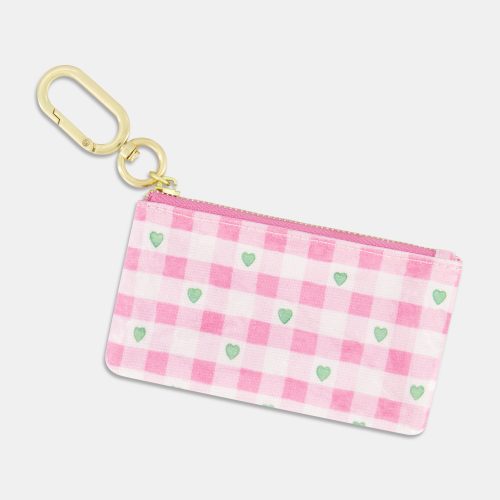 Gingham Hearts Coin Pouch