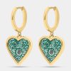 Fern Floral Heart Hoops