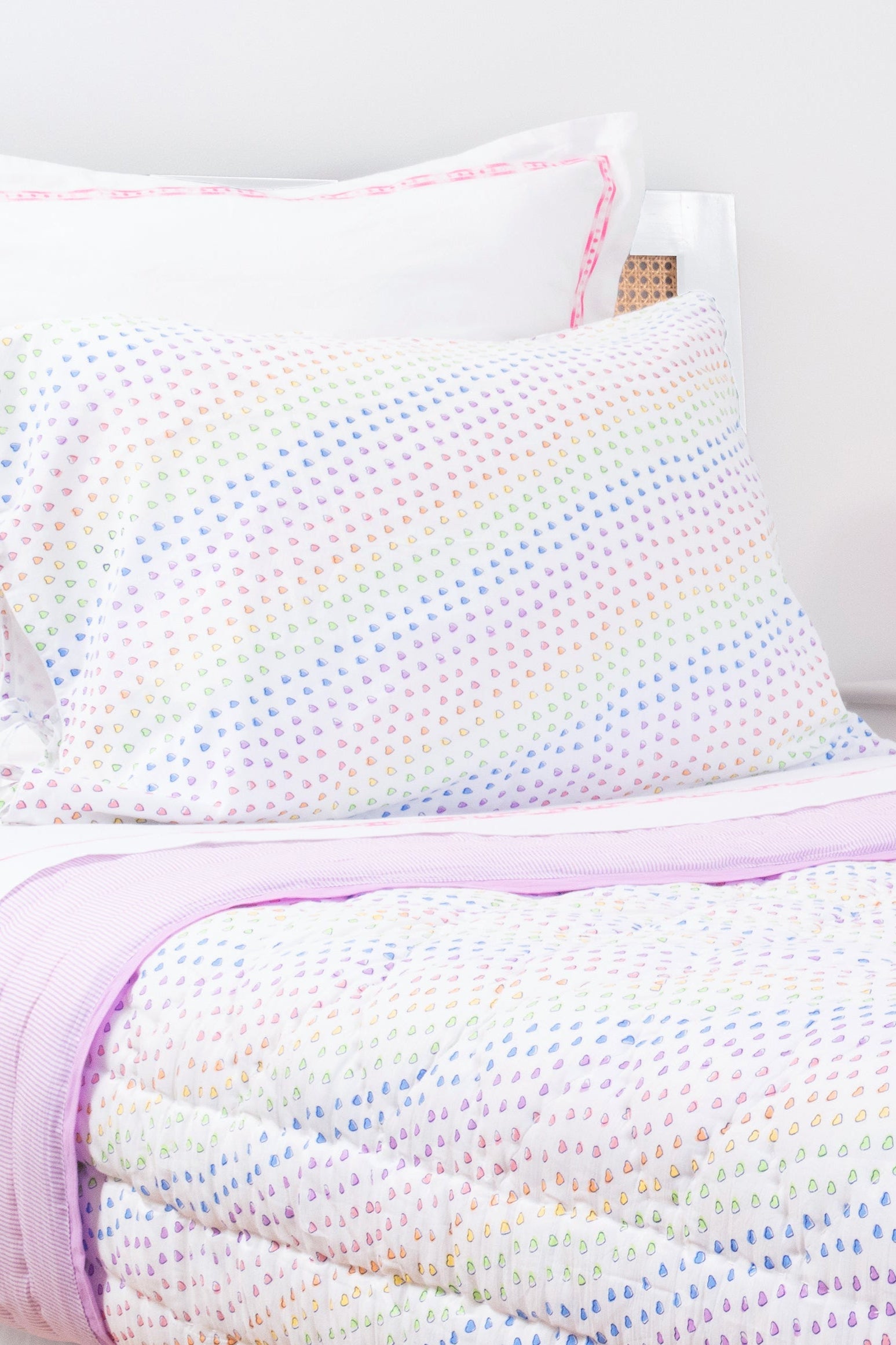 Disco Hearts Pillowcase Set with Ties