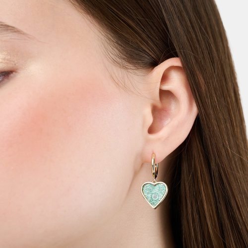 Fern Floral Heart Hoops