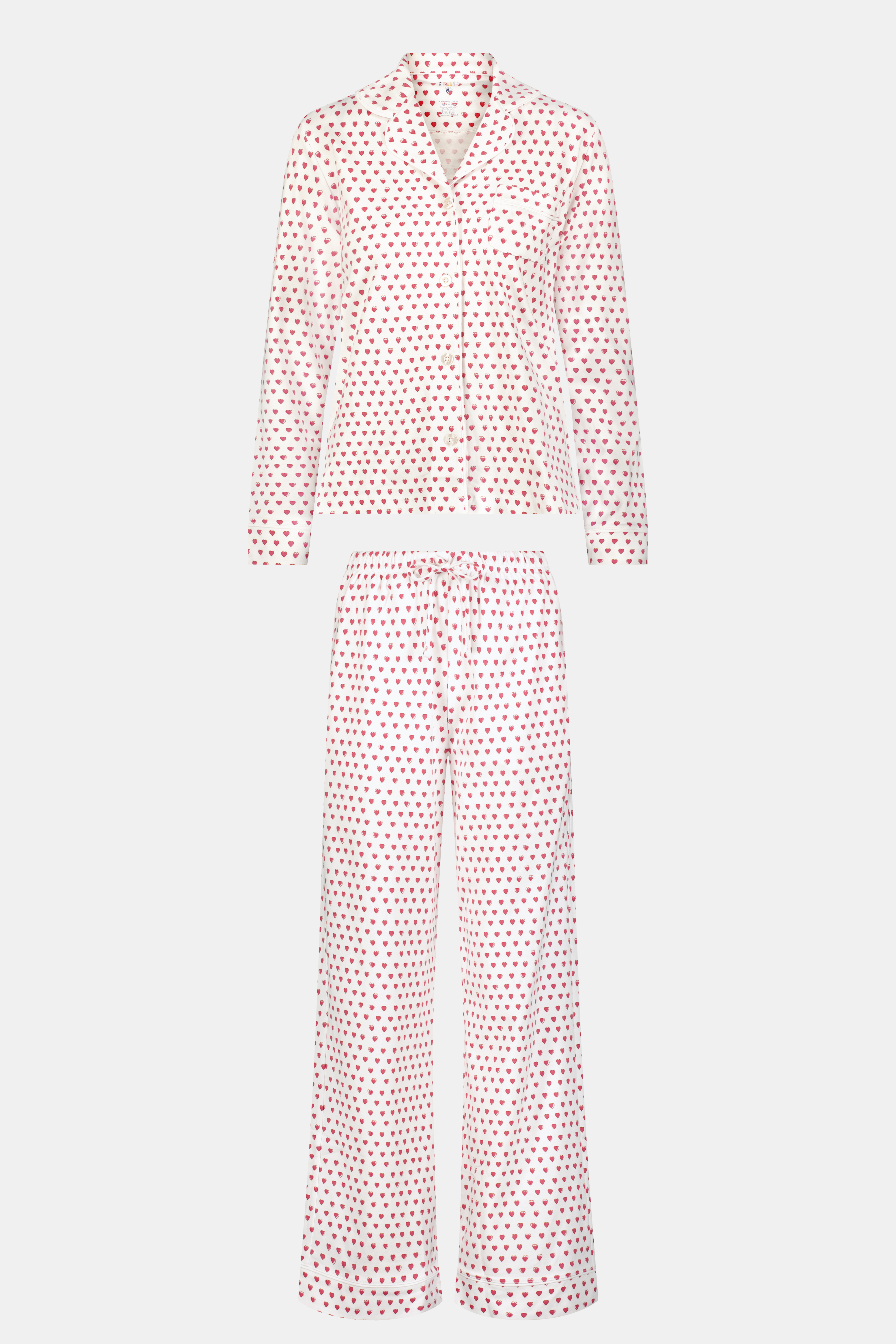 Hearts Long Sleeve Polo Pajamas