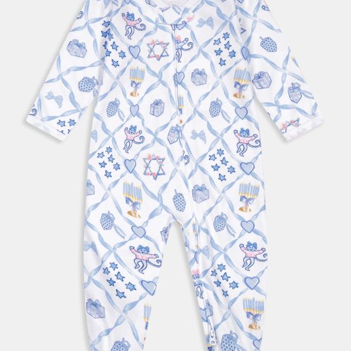 Infant Starry Nights Lattice Zipper Footie