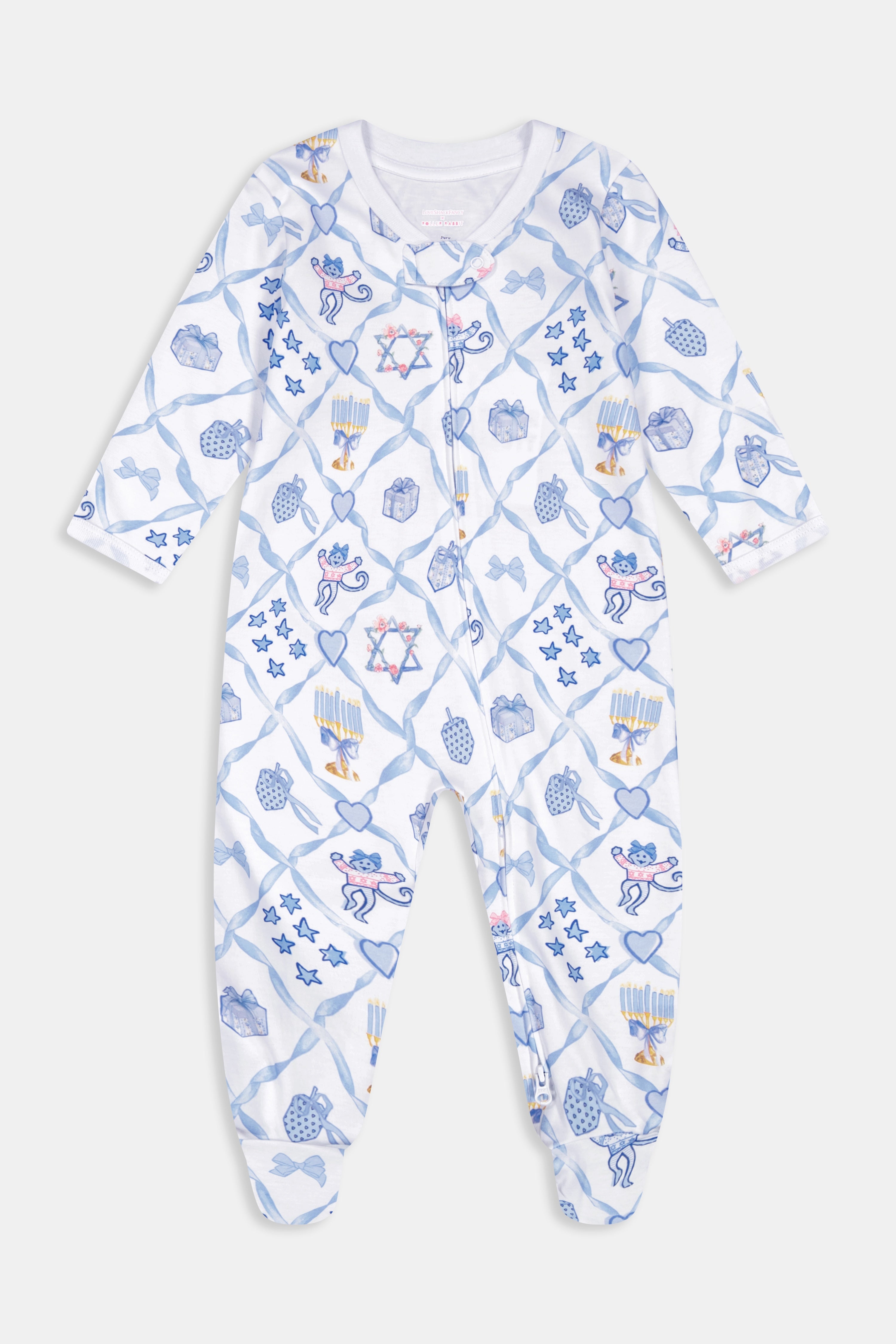 Infant Starry Nights Lattice Zipper Footie