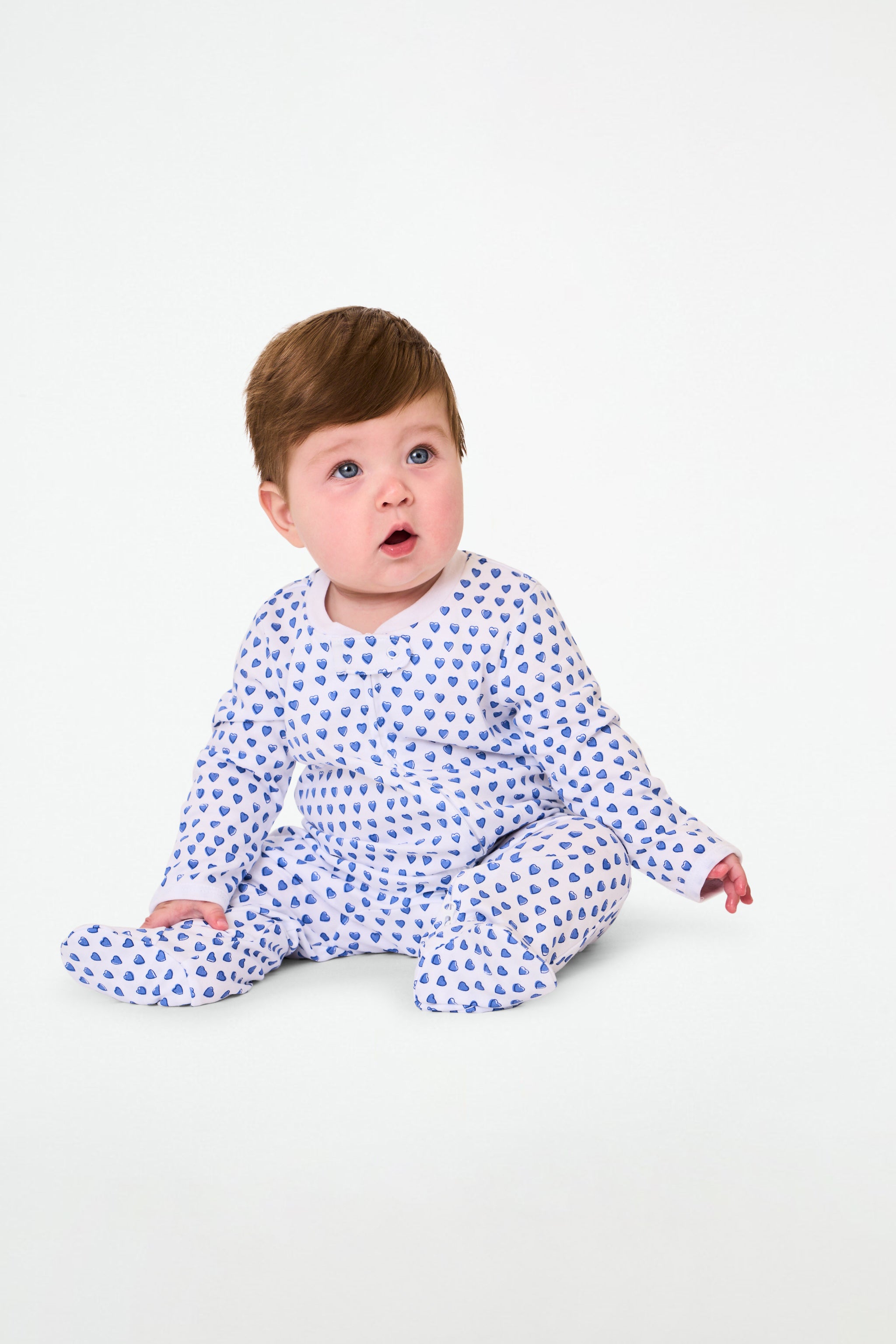 Infant Hearts Zipper Footie