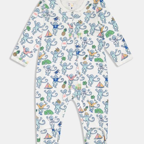 Infant Charleston Monkey Zipper Footie